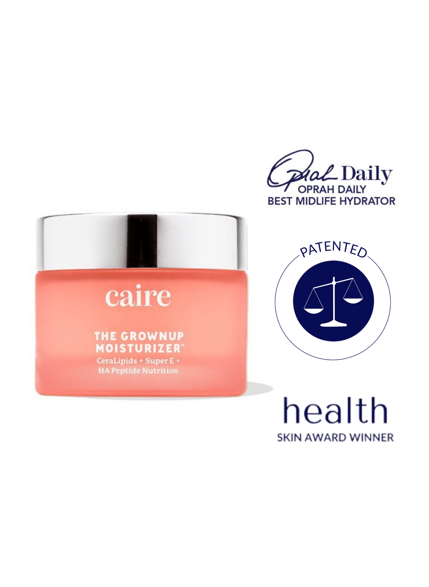 Caire Beauty moisturizer for mature skin, showcasing a luxurious skincare product in a sleek jar with a smooth, creamy texture.