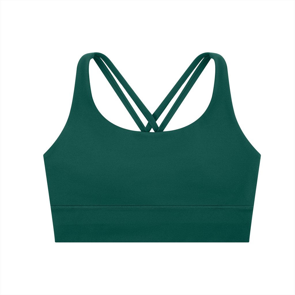 ODMPOD strappy criss-cross sports bra with sleek design and supportive straps, ideal for activewear and workout sessions.