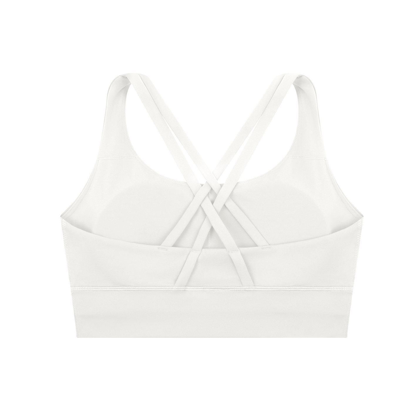 ODMPOD strappy criss-cross sports bra with supportive design and adjustable straps, shown on a neutral background.