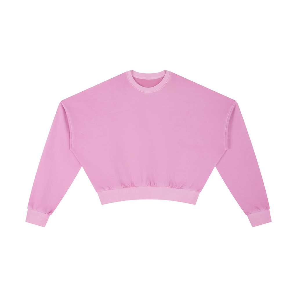 ODMPOD vintage washed cropped sweatshirt showing a relaxed fit with soft fabric and distressed detailing.