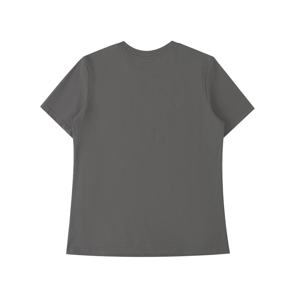 ODMPOD Essential Standard Shoulder T-Shirt, plain white cotton tee with crew neck and short sleeves, displayed flat.