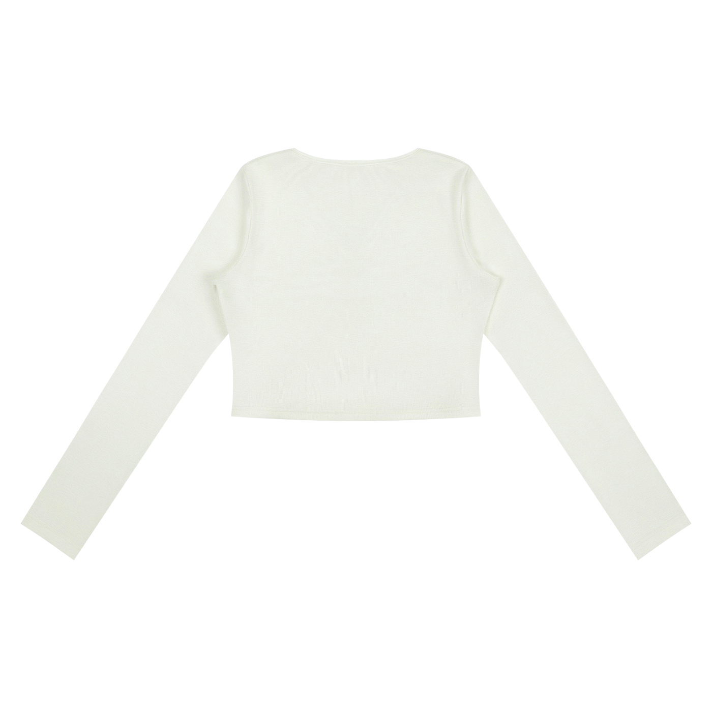 ODMPOD ruched long sleeve crop T-shirt in black, featuring fitted design and stylish ruched details on the sleeves.