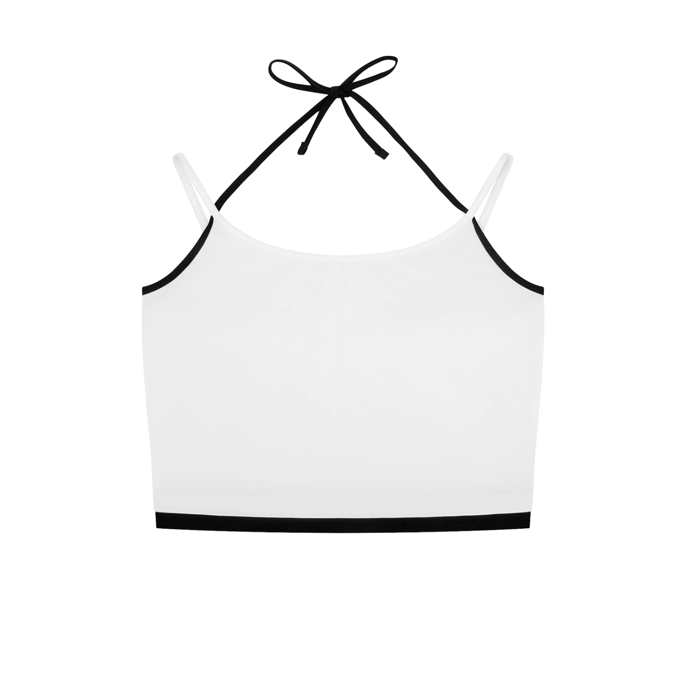 ODMPOD contrast binding halter tank top, sleeveless fashion top with stylish design, shown on a model.