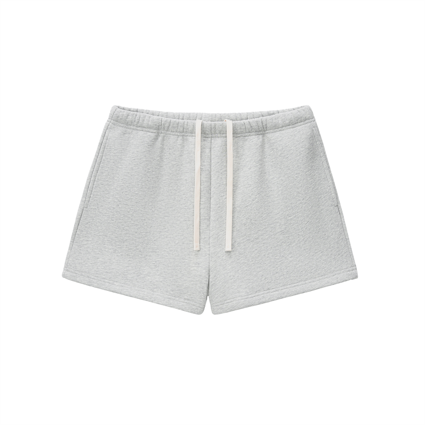 ODMPOD Essential fleece drawstring sweatshorts shown in soft fleece fabric with adjustable waistband and relaxed fit.