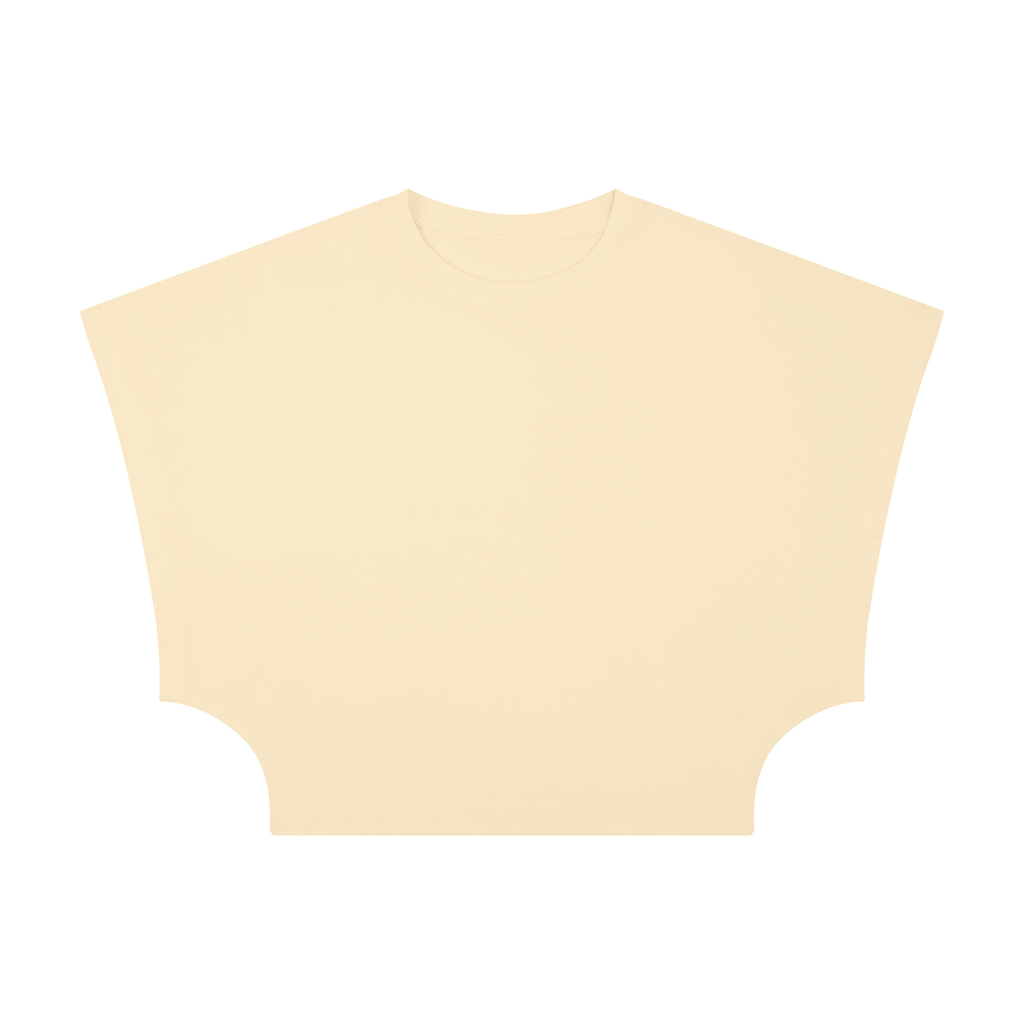 ODMPOD cropped dolman T-shirt in soft fabric, featuring a relaxed fit with short sleeves and a stylish cropped design.