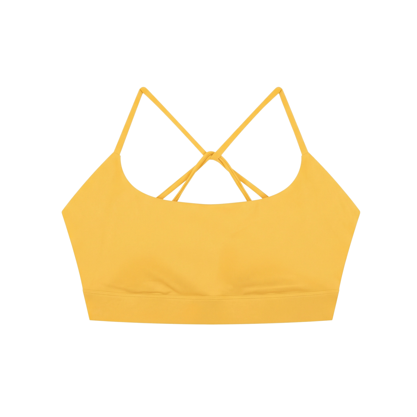 ODMPOD strappy criss cross yoga sports bra with adjustable straps and supportive design for active workouts.