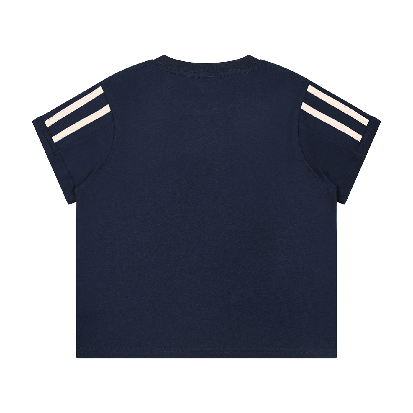 ODMPOD varsity stripe T-shirt featuring a classic design with bold stripe details on a comfortable cotton fabric.