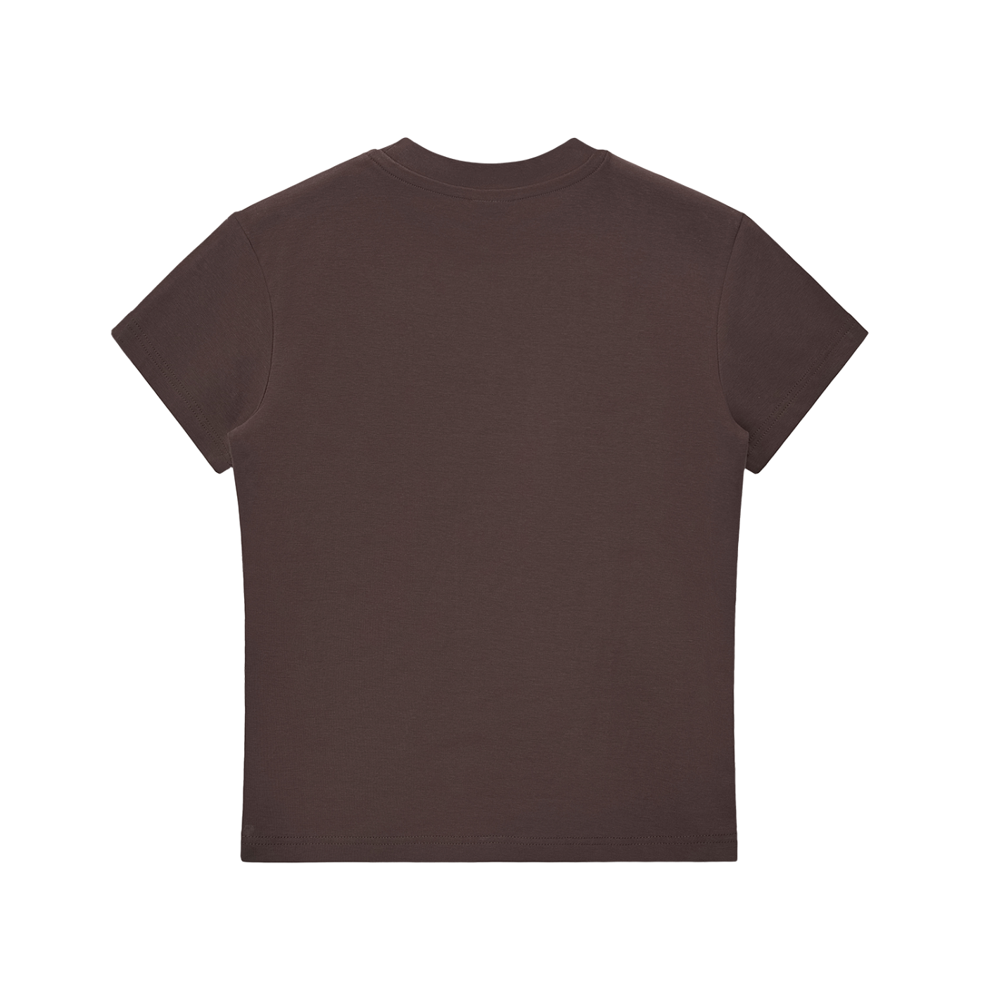 ODMPOD Essential Bodycon Crewneck T-Shirt in classic fit, featuring a smooth fabric and crewneck design, shown in a neutral color.