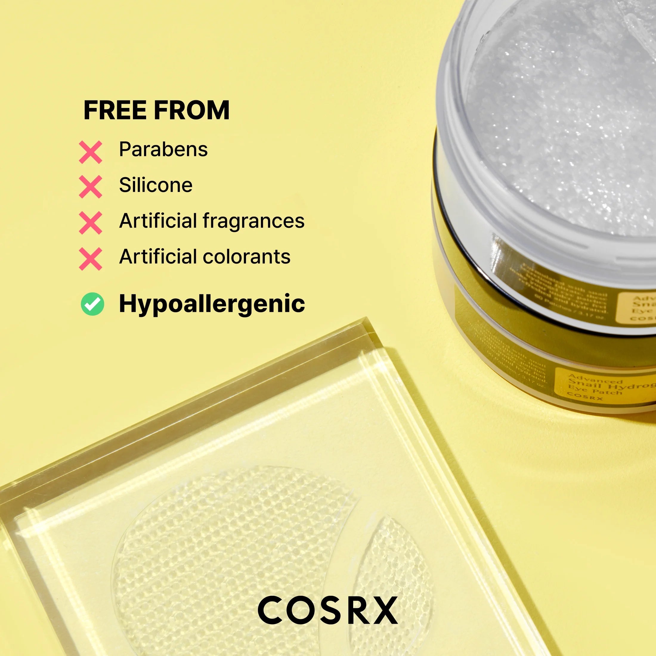Korean Skin Care Advanced Snail Hydrogel Eye Patches, 60 patches for reducing puffiness and fine lines around the eyes.