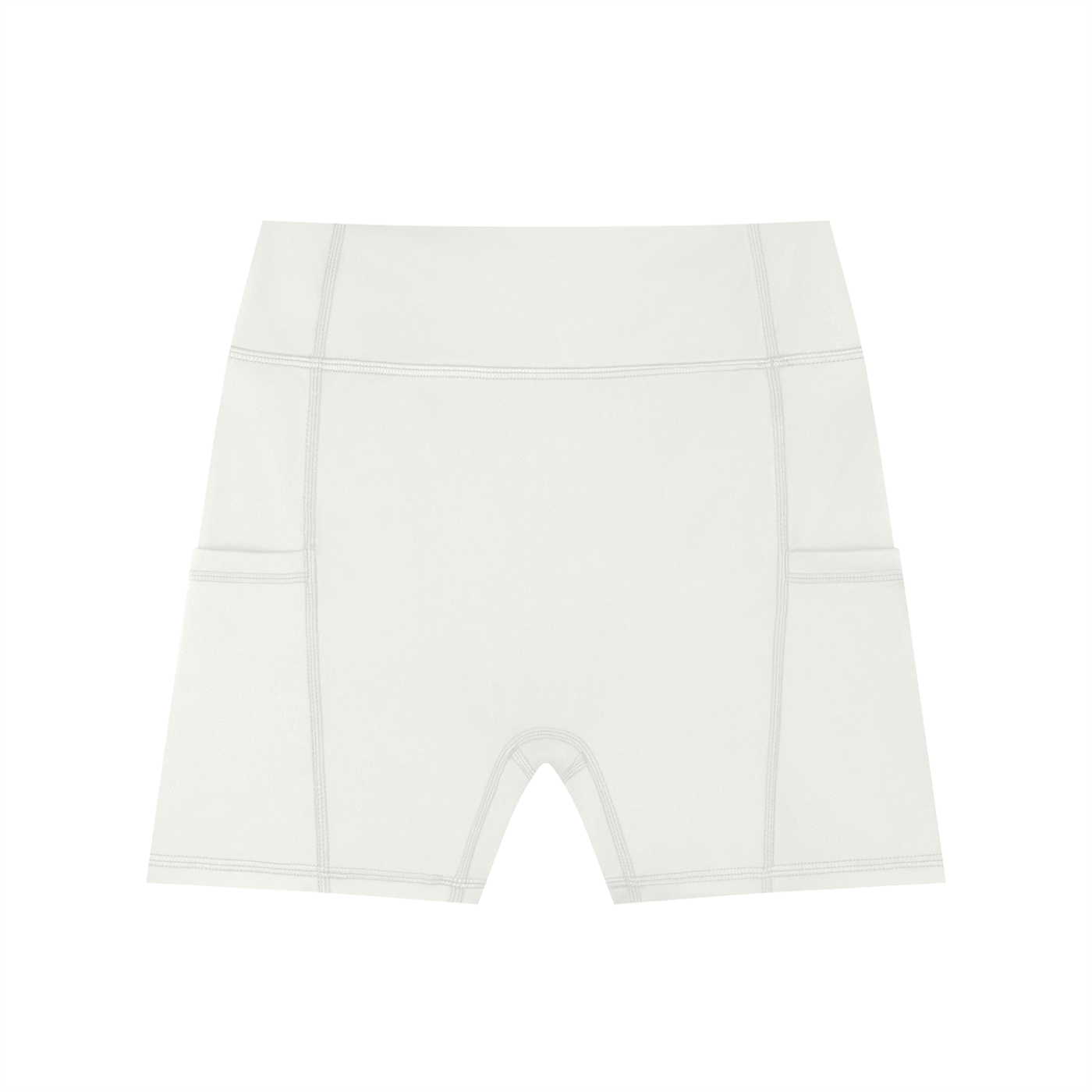 ODMPOD high-waisted pocket biker shorts, black stretchy shorts with side pockets, ideal for activewear and casual wear.