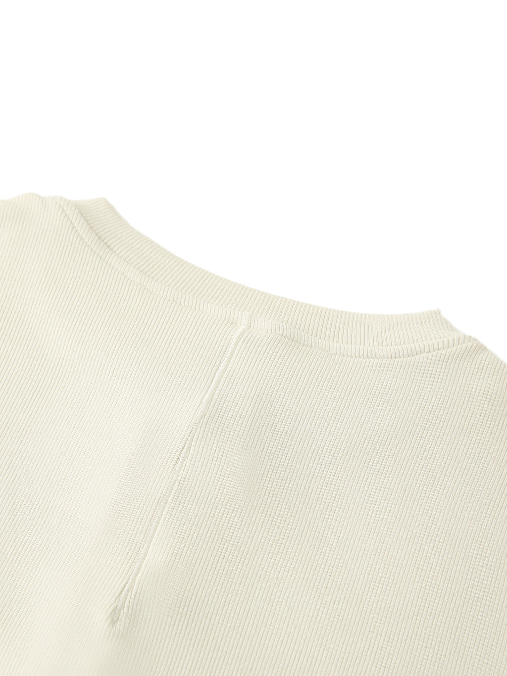 ODMPOD modal bodycon Henley T-shirt, close-up of soft fabric and fitted design in white with button details