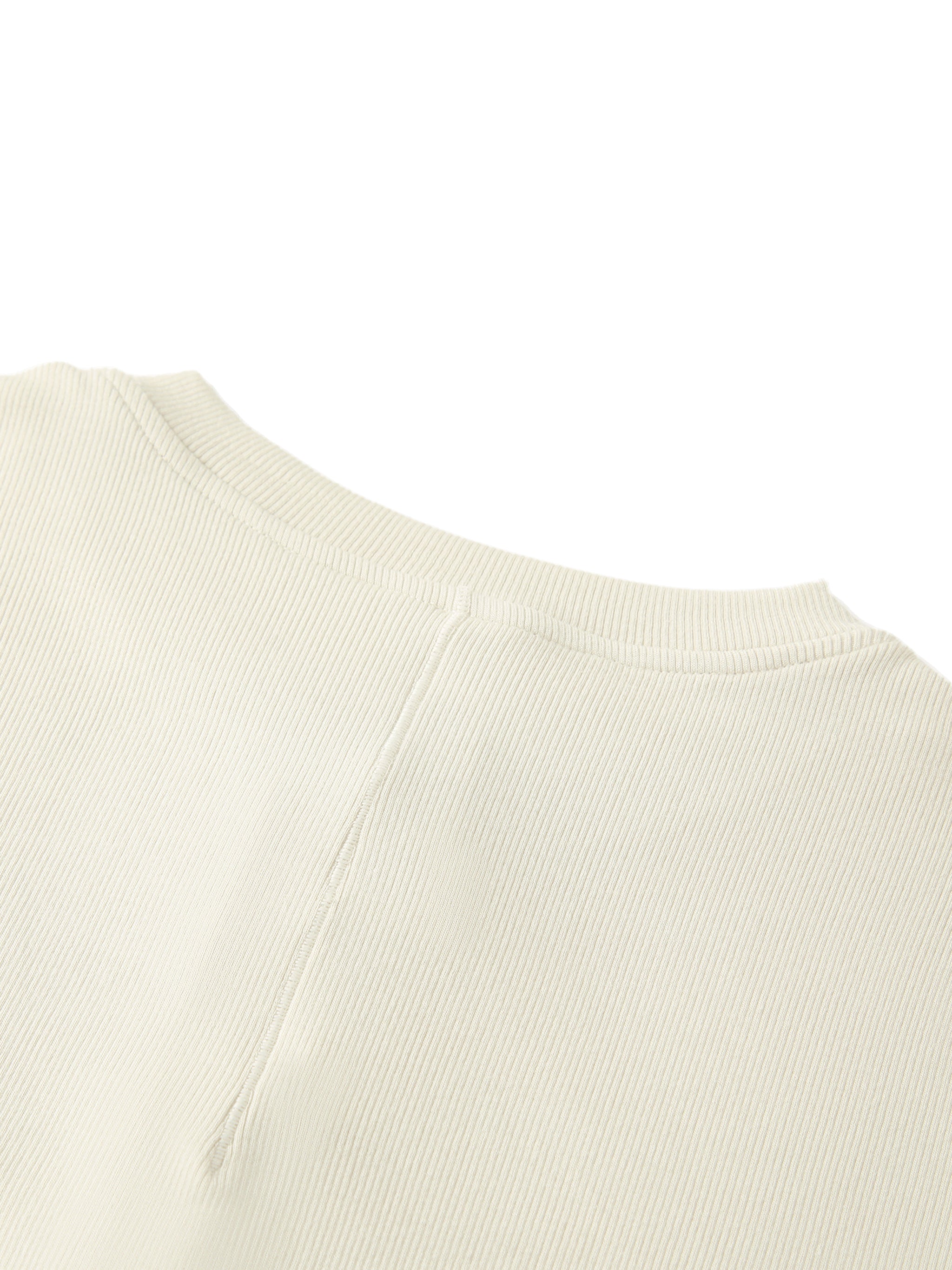 ODMPOD modal bodycon Henley T-shirt, close-up of soft fabric and fitted design in white with button details