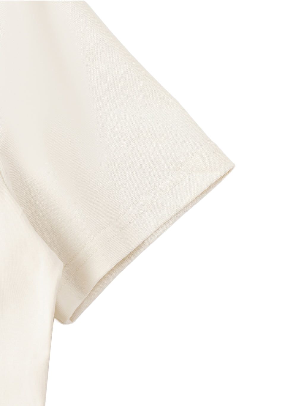 White ODMPOD Essential Standard Shoulder T-Shirt displayed flat, showcasing its classic fit and soft fabric.