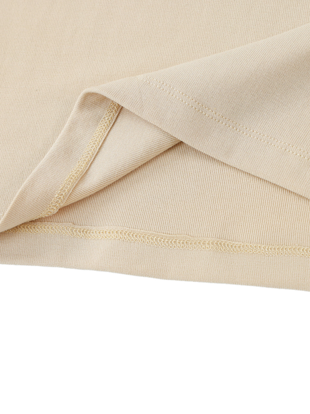 ODMPOD essential mock neck long sleeve T-shirt in white, featuring a fitted design and soft fabric for casual wear.