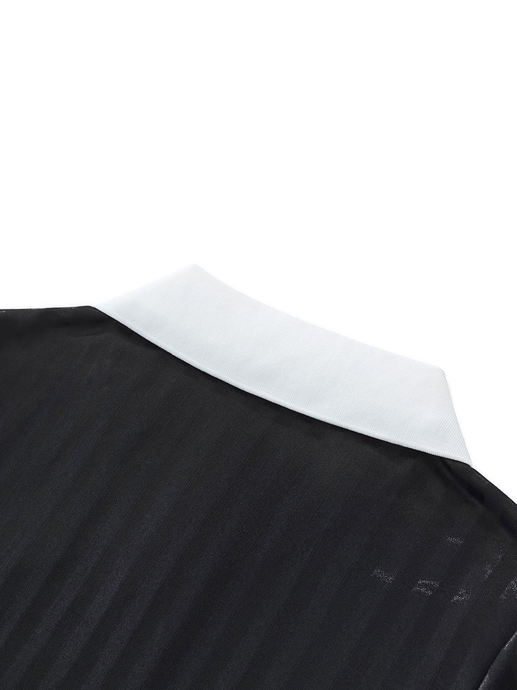 ODMPOD contrast collar striped cropped jersey showing a stylish knit fabric with bold horizontal stripes and a fitted silhouette.