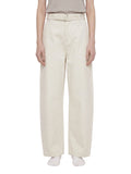 ODMPOD belted barrel-leg chino pants, men's casual pants with a relaxed fit and stylish design, shown in dark khaki color.