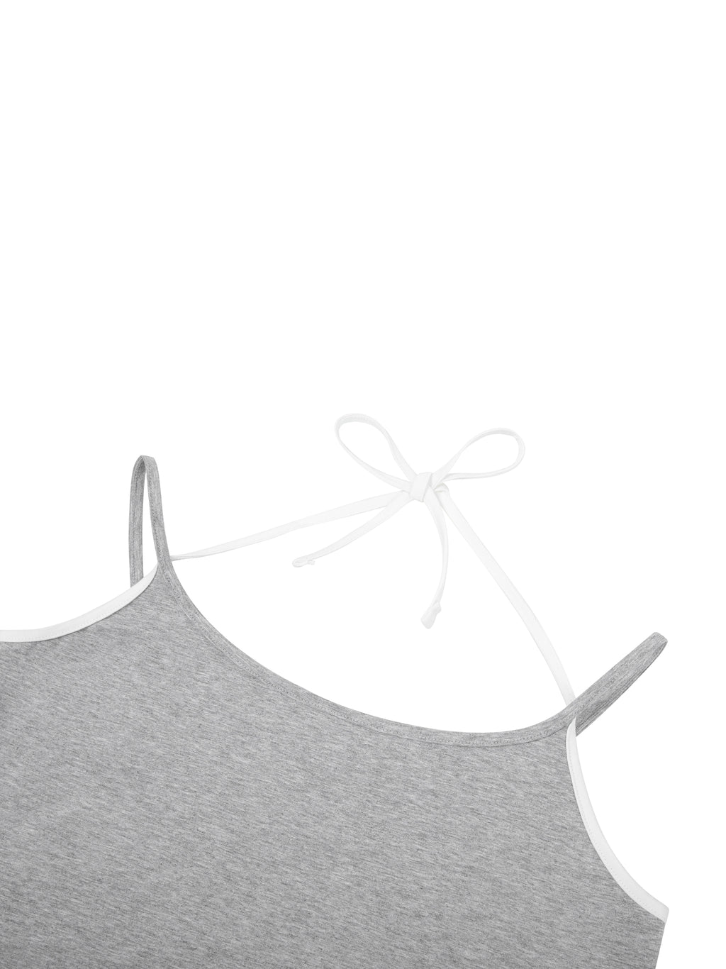 Contrast binding halter tank top by ODMPOD, featuring a stylish design with adjustable straps and a fitted silhouette.