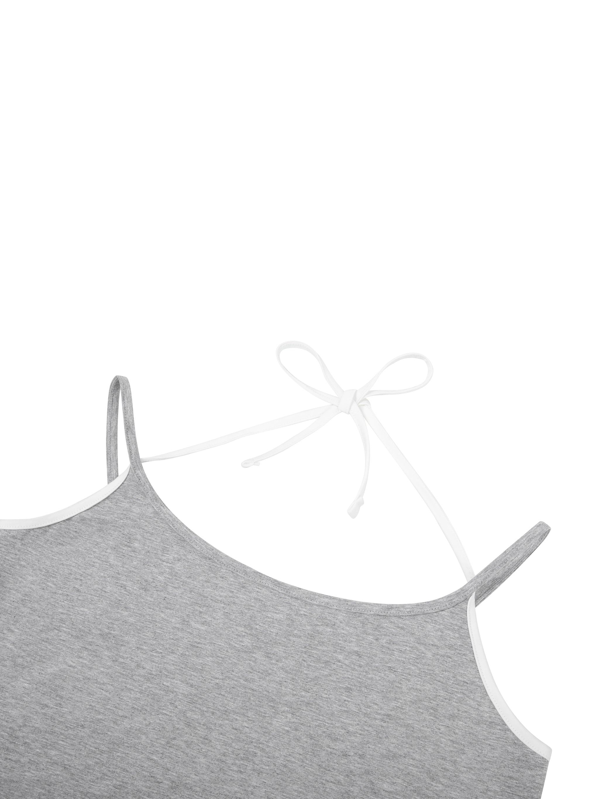 Contrast binding halter tank top by ODMPOD, featuring a stylish design with adjustable straps and a fitted silhouette.