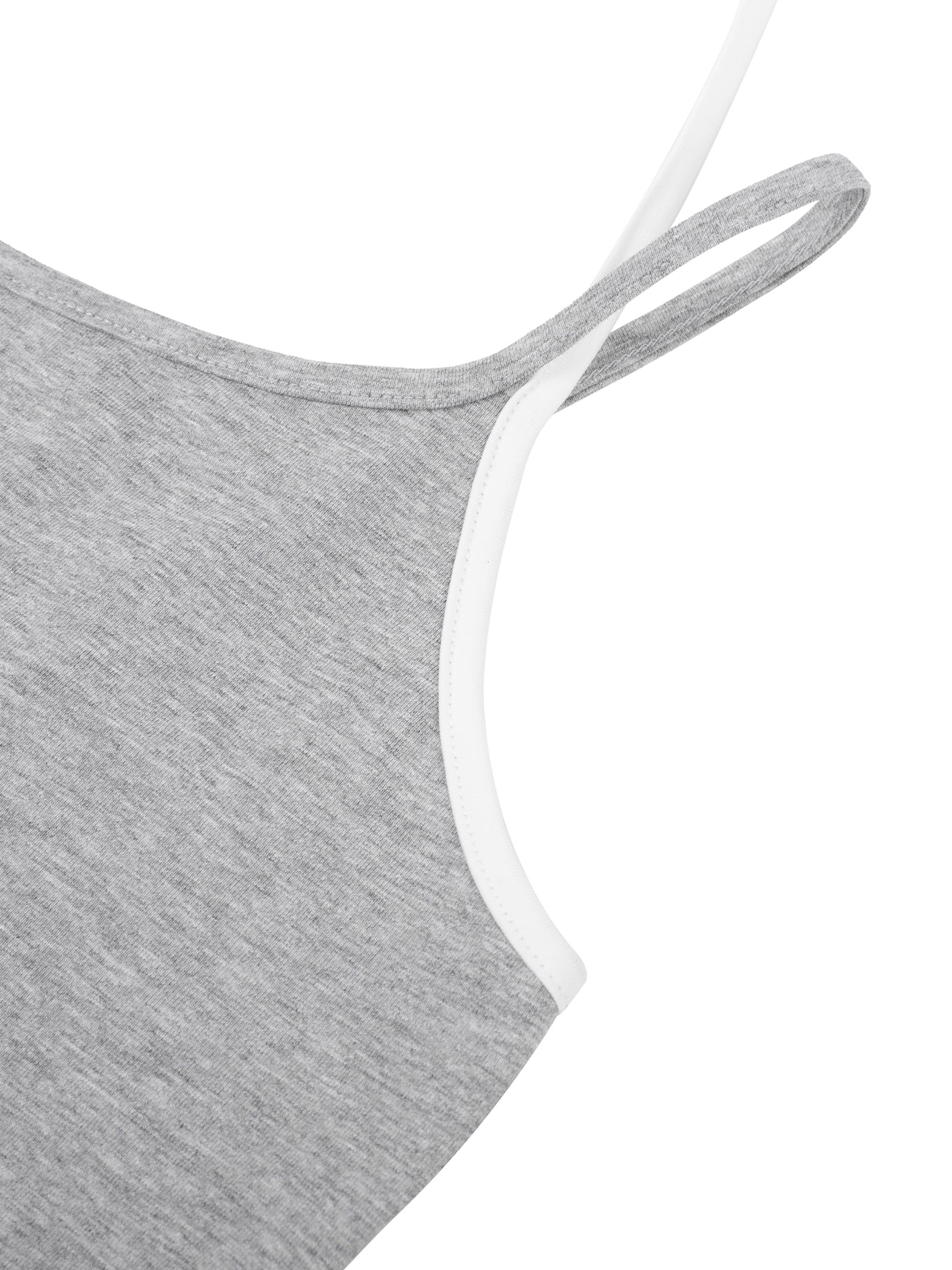 ODMPOD contrast binding halter tank top, black and white sleeveless top with stylish neckline, display of fabric details and fit.