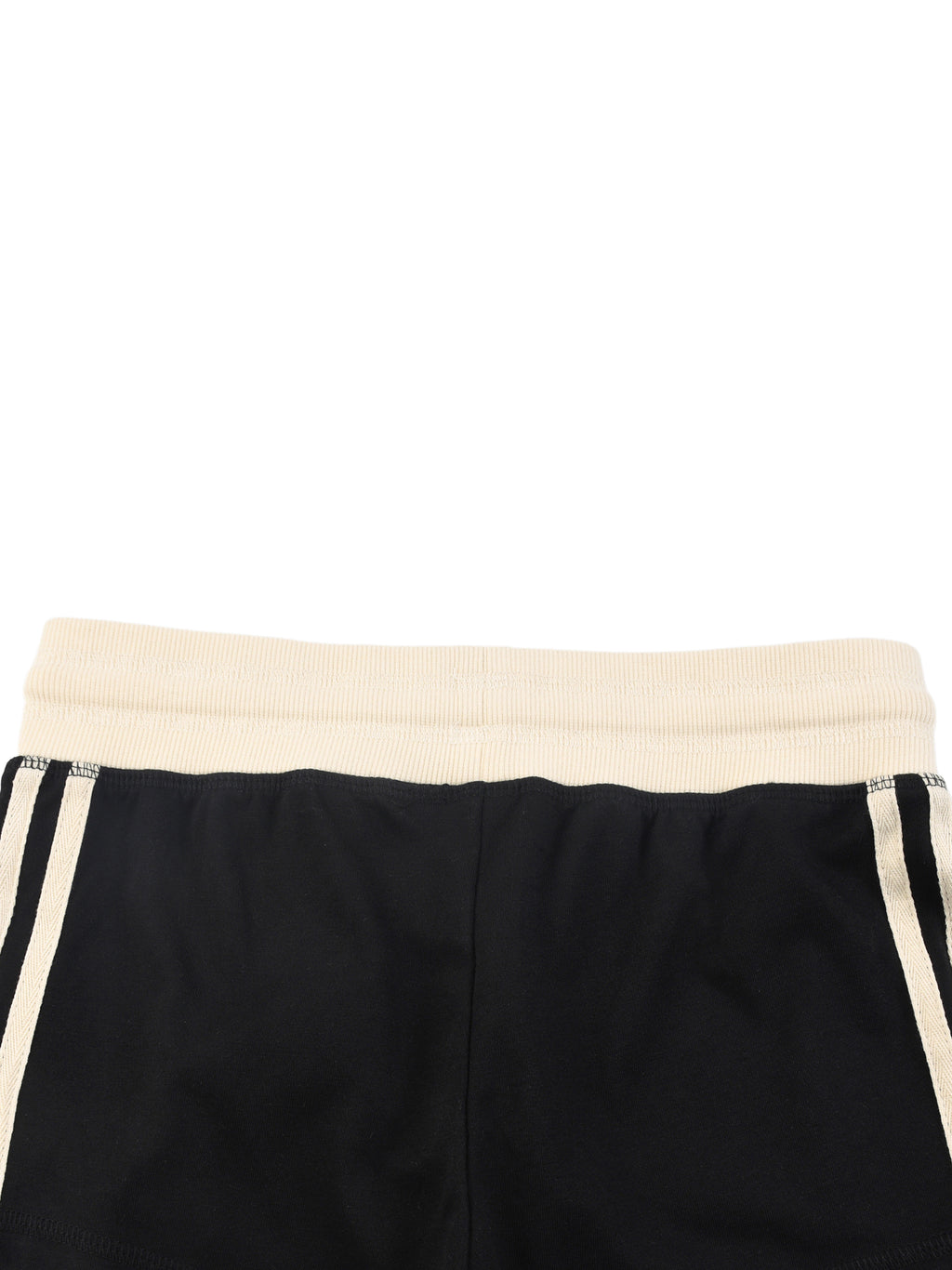 ODMPOD contrast stripe track shorts featuring bold stripe details and athletic fit, perfect for casual or workout wear.
