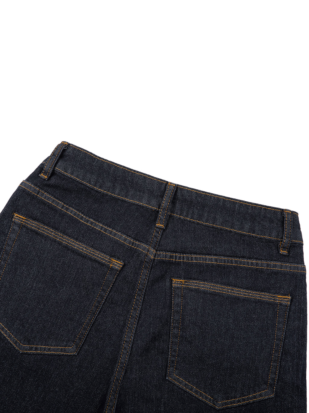 ODMPOD straight-leg denim jeans showing classic blue denim fabric with a fitted waistband and straight cut legs.