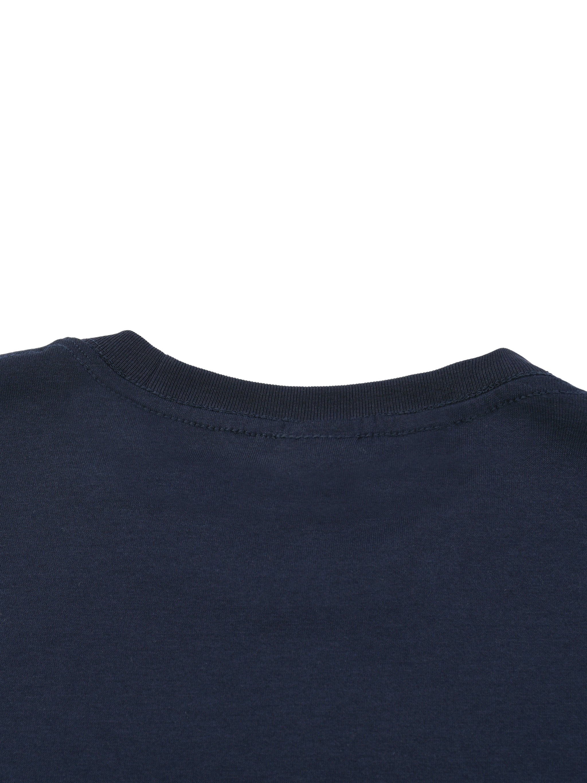 White ODMPOD varsity stripe T-shirt featuring bold horizontal stripes and a classic crew neck design.