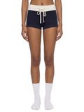 ODMPOD contrast stripe track shorts featuring bold stripe details and comfortable athletic fit, ideal for active wear.