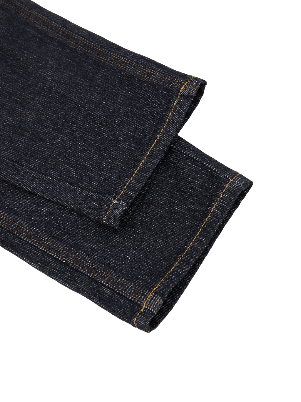 ODMPOD high-rise skinny jeans displayed on a model, showcasing slim fit and dark denim fabric with classic five-pocket design.