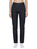ODMPOD high-rise skinny jeans displayed on a model, showcasing their fit and style in a casual fashion setting.