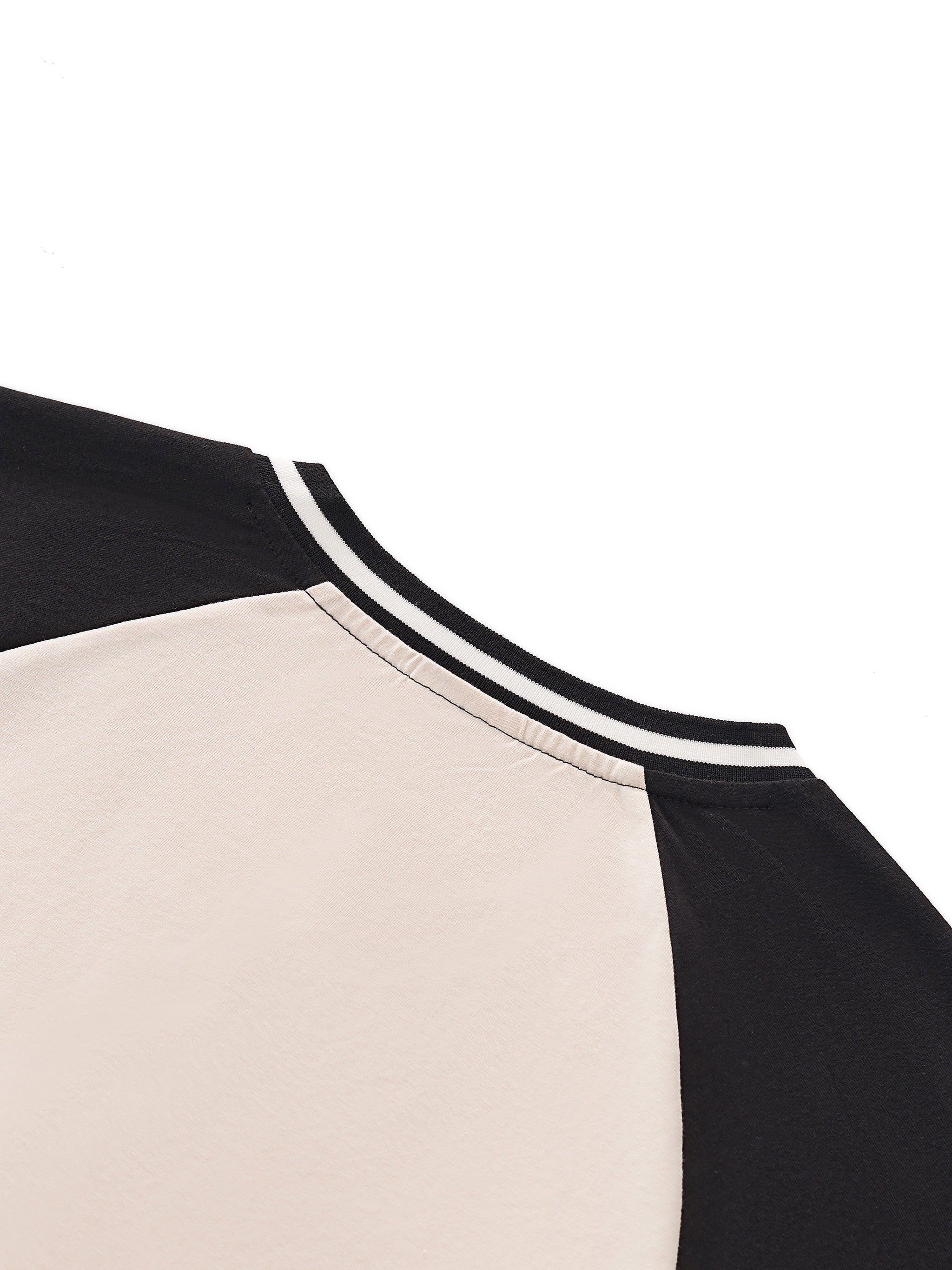 ODMPOD color block ruched T-shirt featuring a stylish design with ruching details and vibrant color blocks.