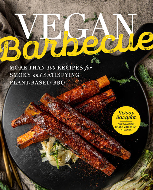Vegan Barbecue book by Red Rice Books showing a colorful cover with grilled plant-based dishes and smoky barbecue imagery.