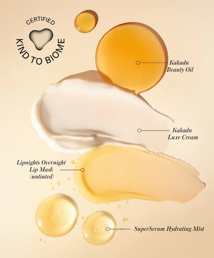 Nava Beauty RMS Beauty Skincare Secrets Travel Kit with assorted skincare products in compact containers for travel use.