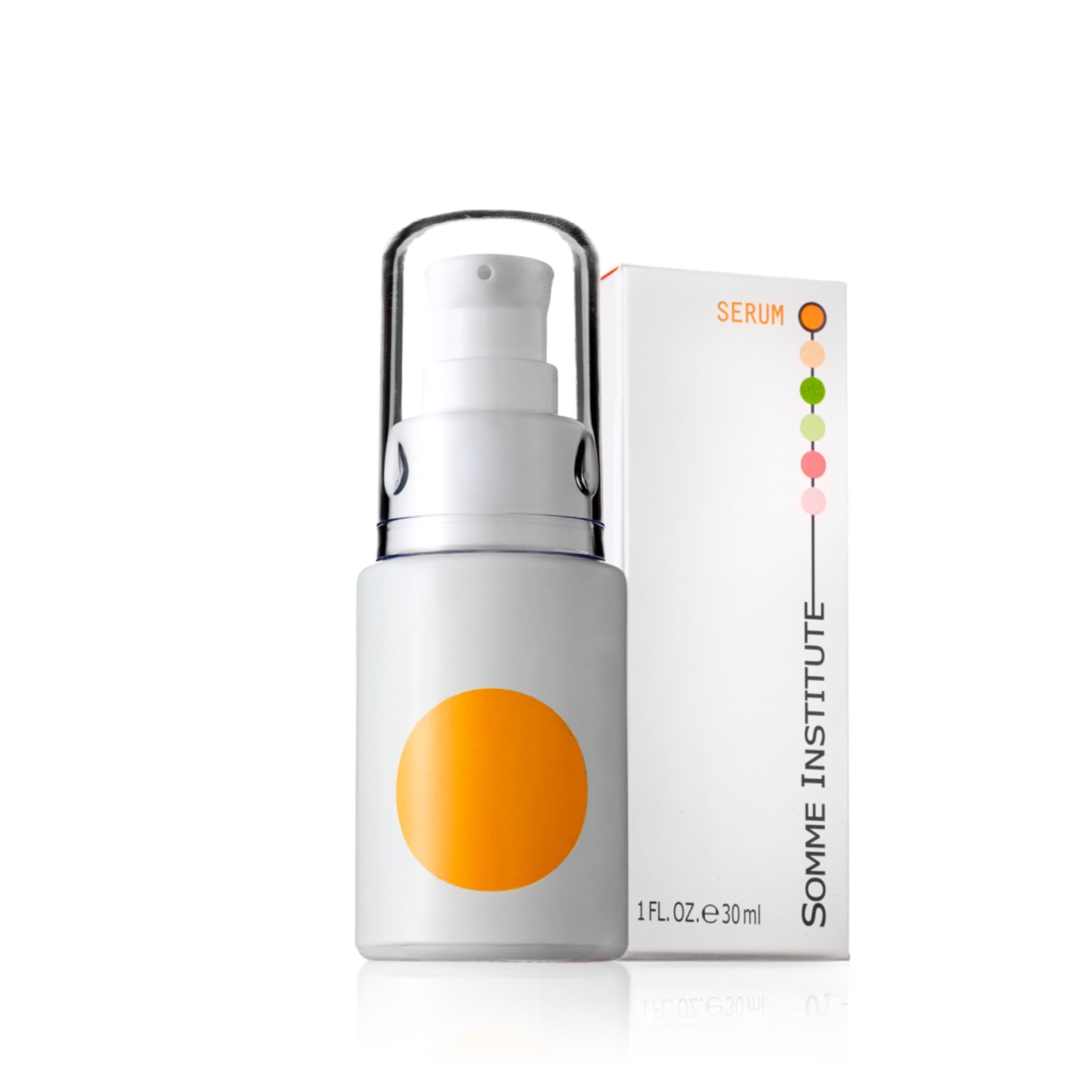 Somme Institute anti-aging face serum in a 1-ounce bottle, designed for skin protection and youthful appearance.