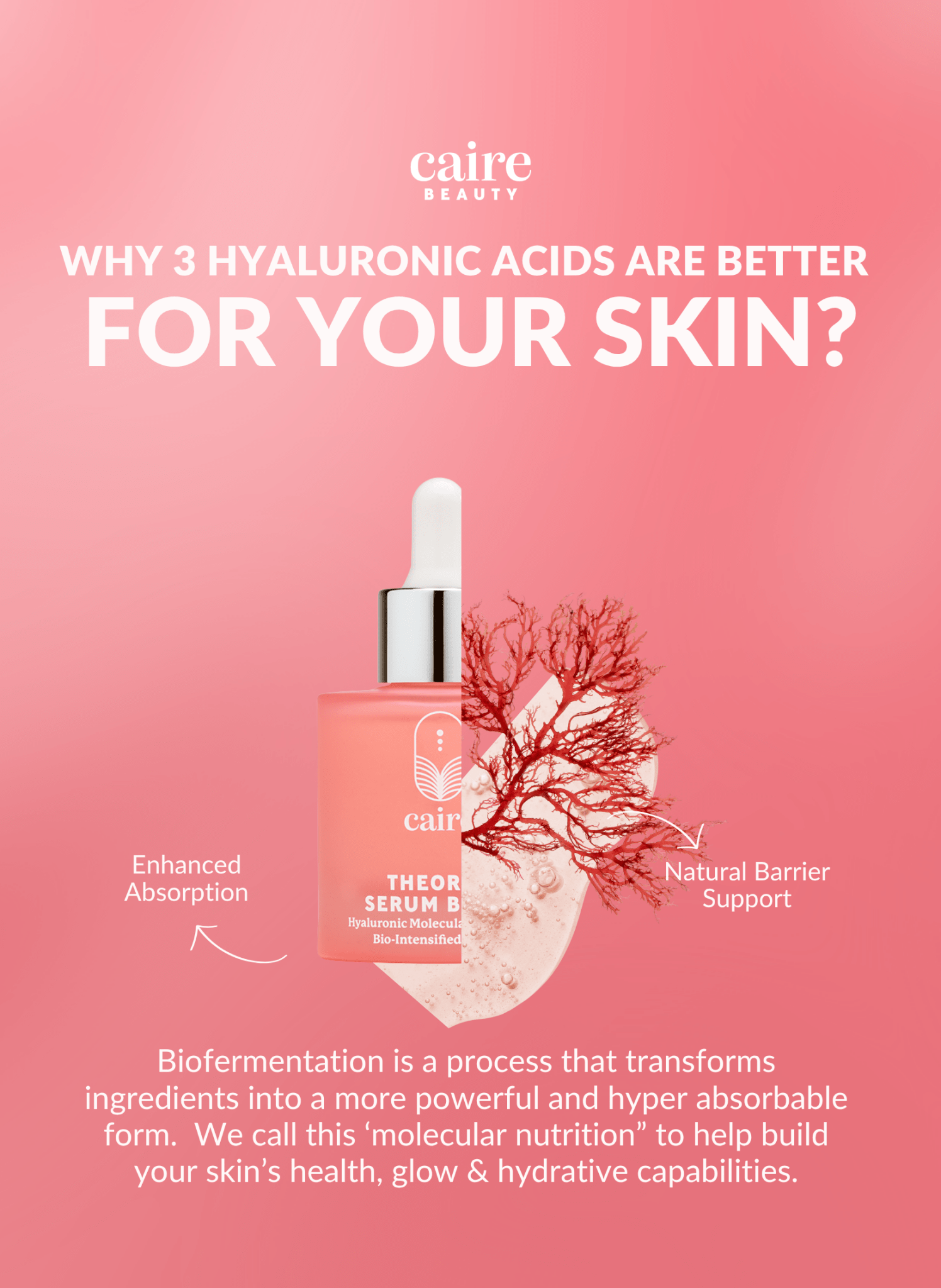 Caire Beauty Theorem Serum Boost in a sleek glass bottle with dropper, designed for skincare and facial rejuvenation.